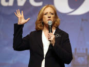 Conservative Party Leadership candidate Lisa Raitt, addresses crowd at the Conservative Party of Canada's final televised debate in Toronto, Ontario, April 26, 2017. REUTERS/Fred Thornhill