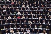 <p>Members of the European Parliament take part in a voting session at the European Parliament in Strasbourg, eastern France. (Frederick Florin/AFP/Getty Images) </p>