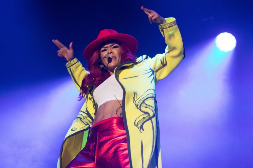 NEW ORLEANS, LOUISIANA - AUGUST 13: Teyana Taylor performs onstage during The Last Rose Petal 2 Tour at The Fillmore New Orleans on August 13, 2022 in New Orleans, Louisiana. (Photo by Kaitlyn Morris/Getty Images)
