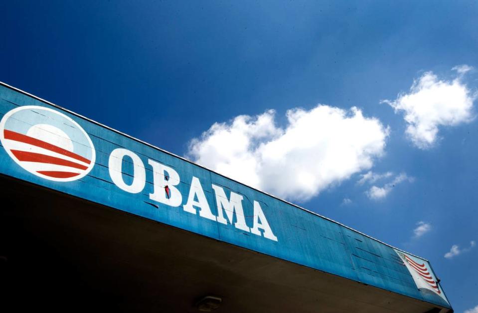 The Obama gas station on North Main Street in Columbia.