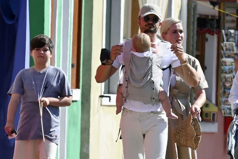 Katy Perry y Orlando Bloom junto a Flynn y Daisy