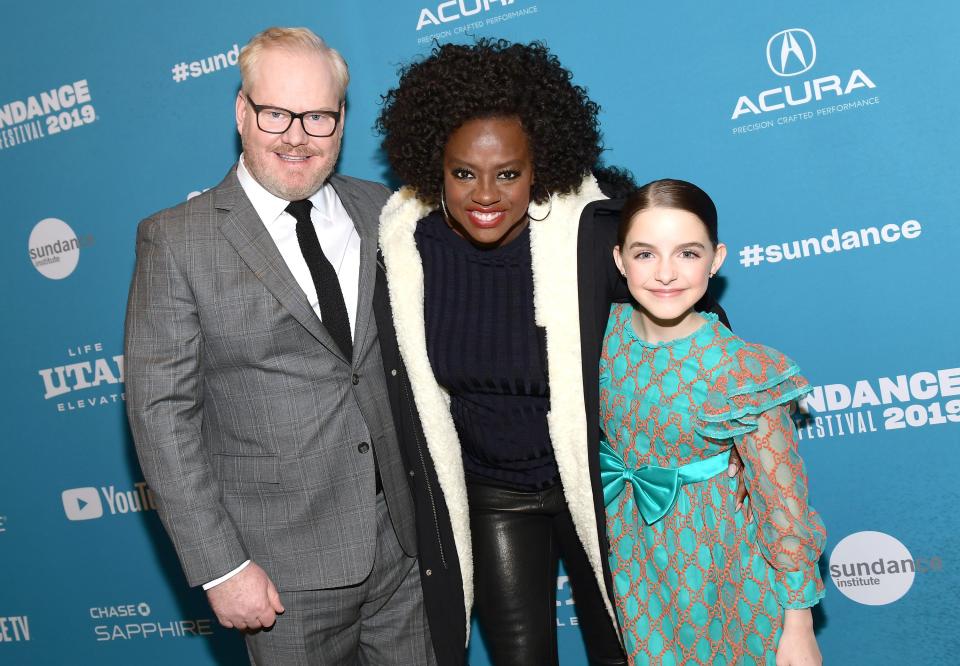 Jim Gaffigan, Viola Davis, and Grace at the premiere of their film Troop Zero at the 2019 Sundance Film Festival