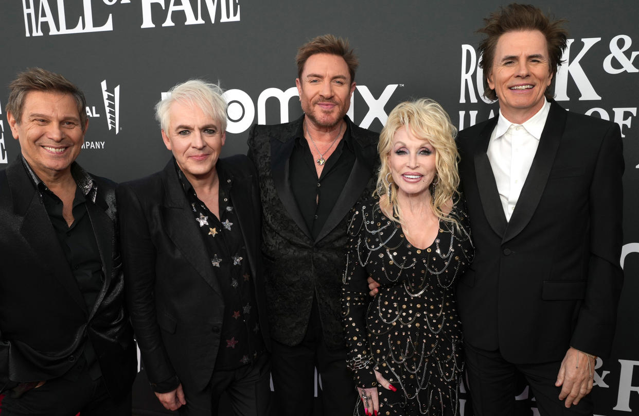 Roger Taylor, Nick Rhodes, John Taylor, Dolly Parton and Simon Le Bon (Kevin Mazur / Getty Images )