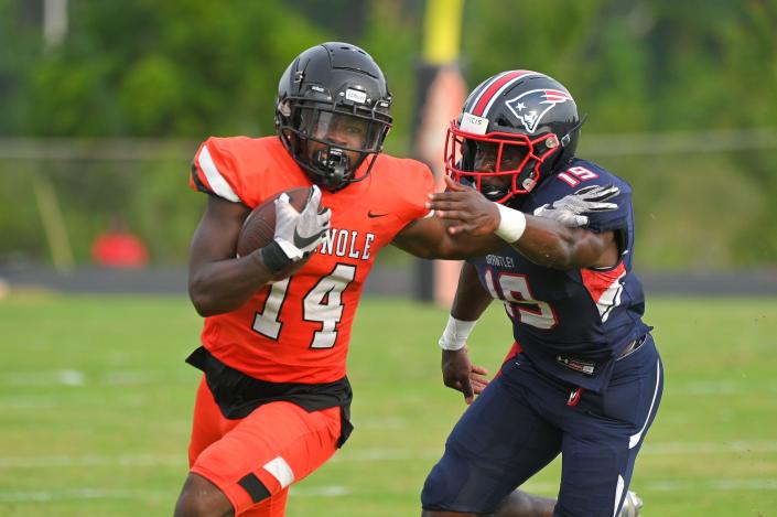 Michael Harris (19) totaled 48 tackles in six games for Lake Brantley. He also took the silver medal in the long jump at the FHSAA Class 4A track and field championships.