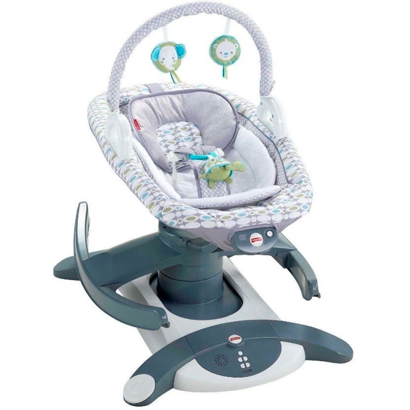 Fisher-Price also recalled its ‘Rock n Glide Soother’ product last week after the deaths of four infants who were placed on their backs unrestrained and later found on their stomachs (AP)