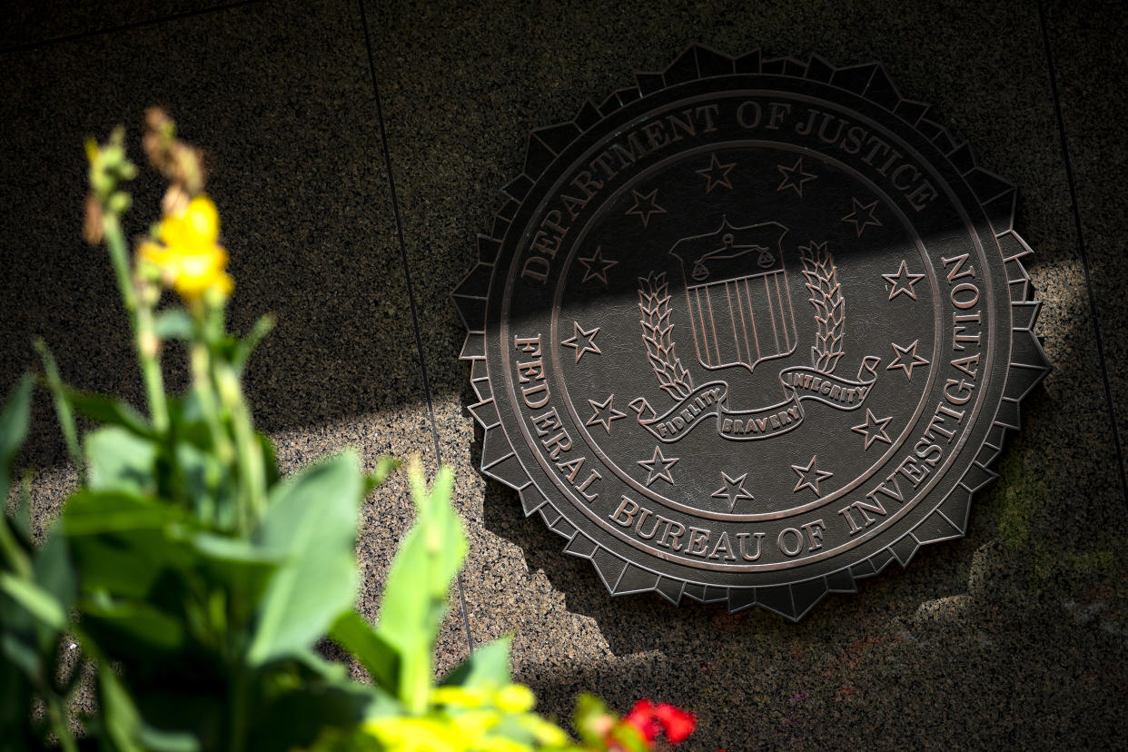 The Federal Bureau of Investigation (FBI) seal at its headquarters in Washington, D.C., US, on Monday, Aug. 22, 2022.