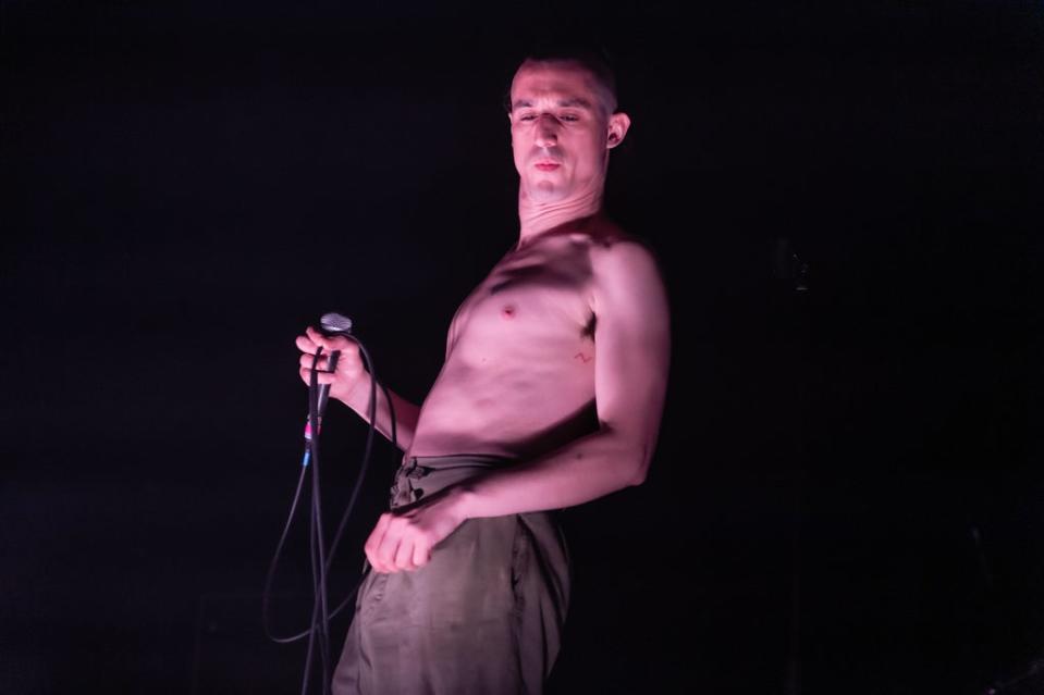 Saoudi performing with Fat White Family in 2019 (Richard Isaac/Shutterstock)