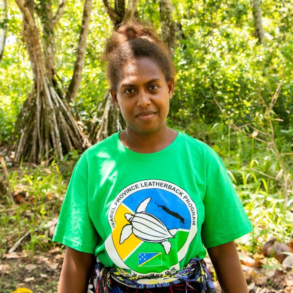 Anita Posola works to protect leatherback turtles