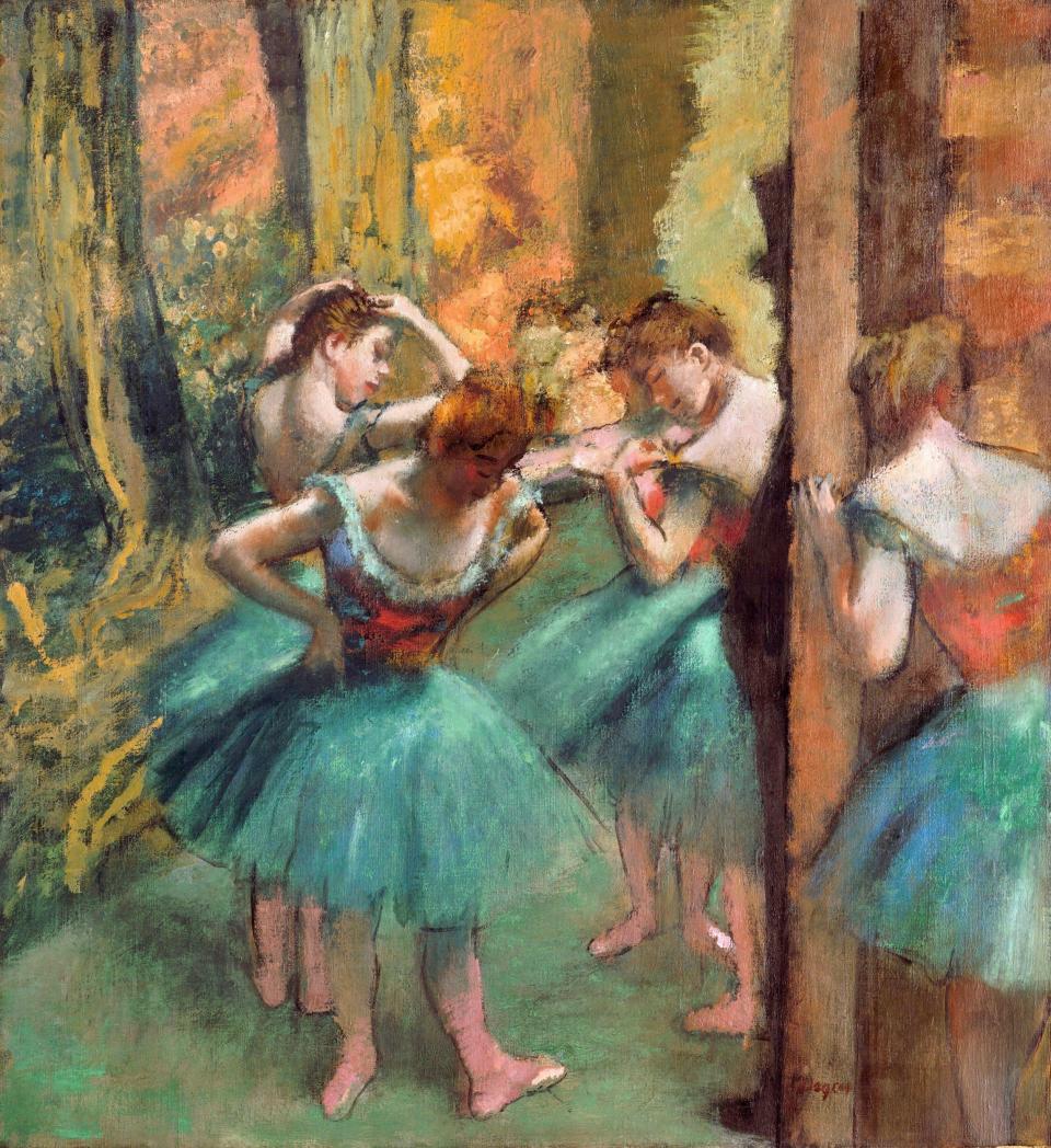 Ominous: Dancers, Pink and Green (c 1890), on view at The Met, New York