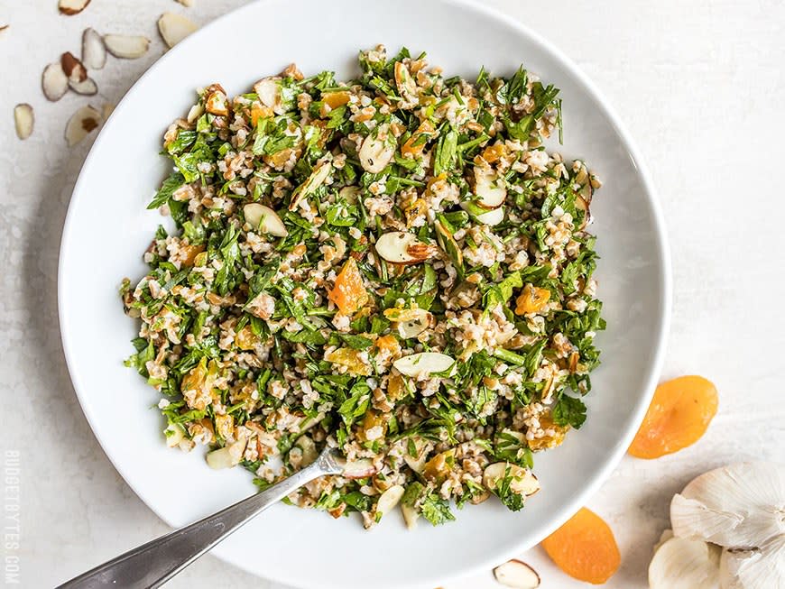 Parsley Salad With Almonds and Apricots from Budget Bytes