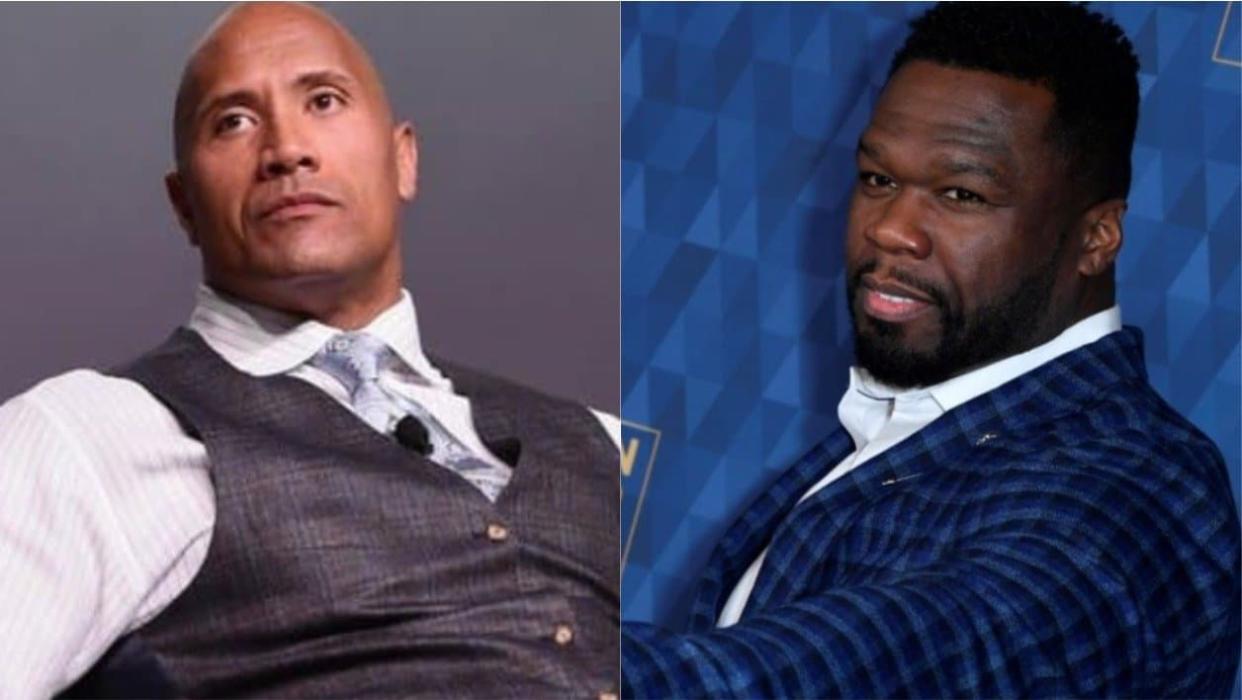 L'acteur Dwayne Johnson et le rappeur 50 Cent. - AFP - Montage BFMTV.com