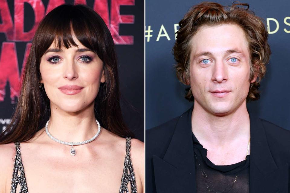 <p>Steve Granitz/FilmMagic; Monica Schipper/Getty</p> Dakota Johnson (left); Jeremy Allen White