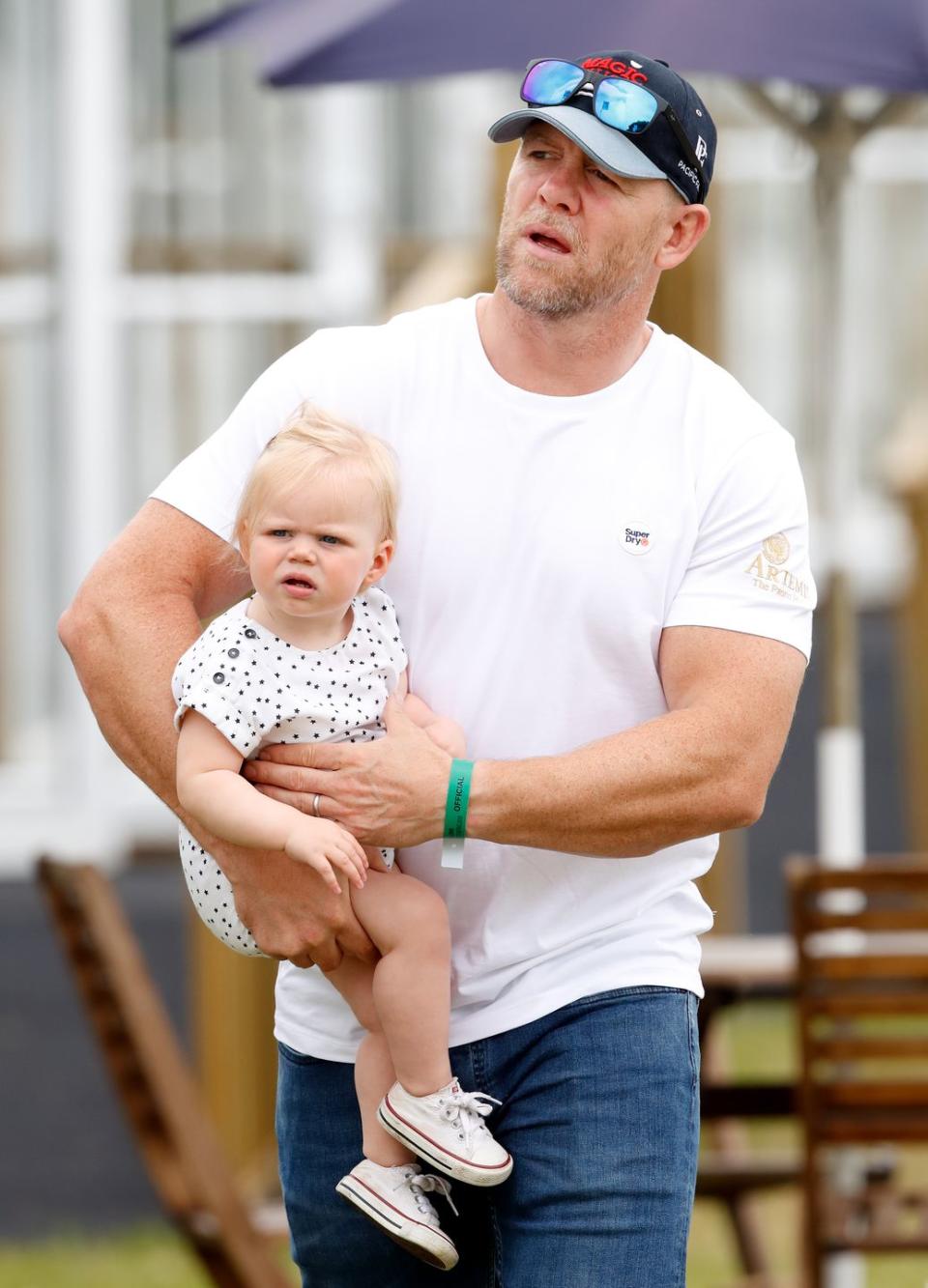 Mike Tindall Holds His 14 Month Old Daughter Lena
