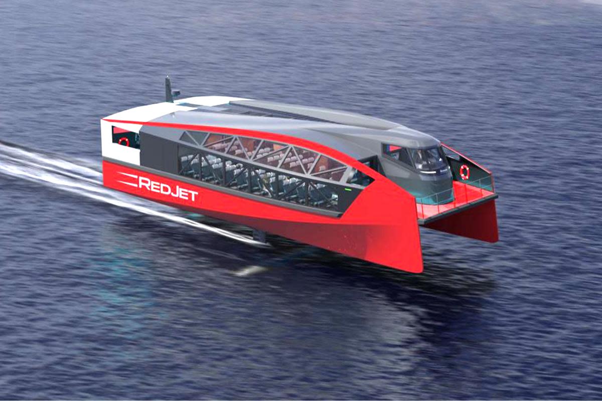 How the new e-ferry will look. <i>(Image: Red Funnel)</i>