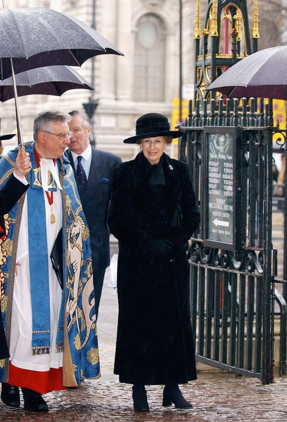 <p>Her husband, Sir Angus Ogilvy, passed away on December 26, 2004, and was buried in January. Here, Alexandra is pictured at the Service of Thanksgiving at Westminster Abbey for her late husband in March 2005. </p>