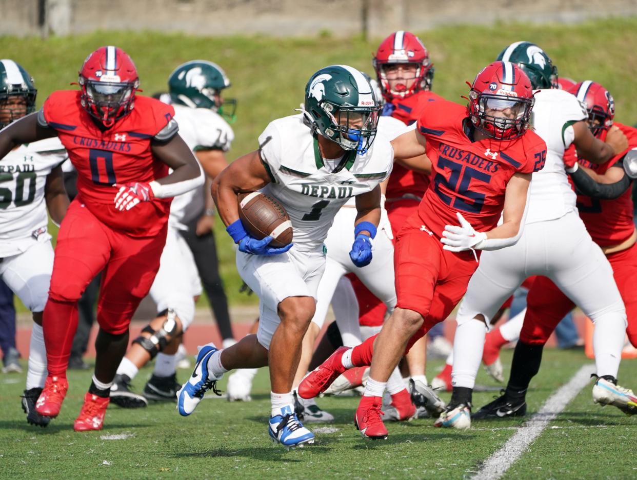 Stepinac defeats DePaul Catholic (Wayne, N.J.) 34-21 in football action at Archbishop Stepinac High School in White Plains on Saturday, September 16, 2023.