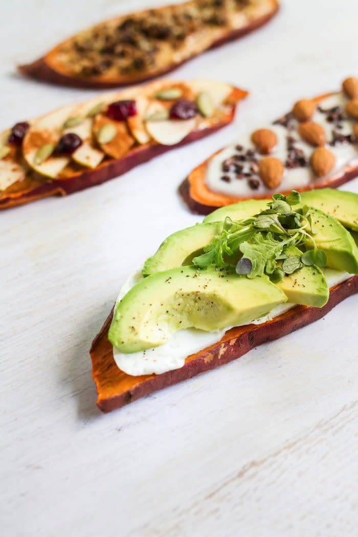 <strong>Get the <a href="http://www.eatingbirdfood.com/breakfast-sweet-potato-toast-4-ways/" target="_blank">Lean And Green Sweet Potato Toast recipe</a>&nbsp;from Eating Bird Food</strong>