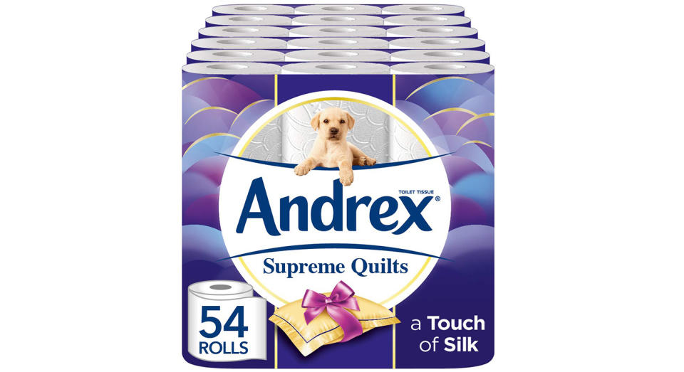 Buy now: Andrex Supreme Quilts Toilet Tissue, 54 Rolls. Was £34.50, now £19.99