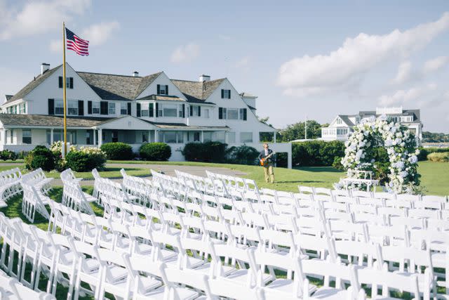 <p>Alex Gordias</p> Sarah Kennedy and Jam Sulahry held their wedding at the Kennedy Compound in Massachusetts.
