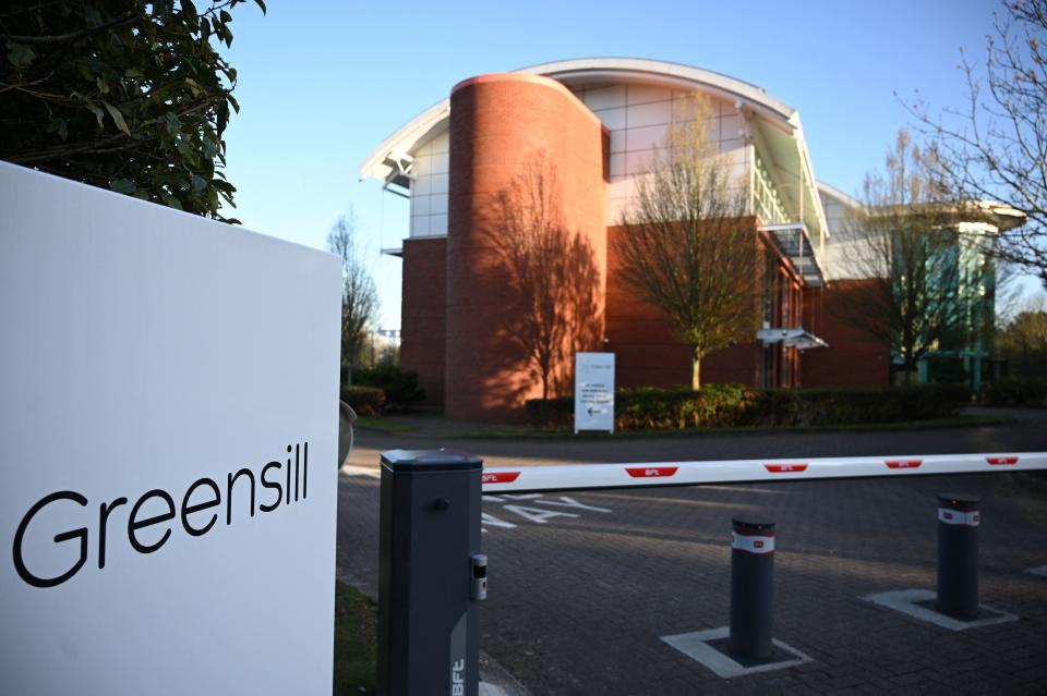 Signage is seen outside the offices of collapsed finance firm Greensill near Warrington, northwest England, on April 12, 2021. - Pressure mounted on Britain's former premier David Cameron on Monday as the government announced an inquiry into his lobbying of ministers prior to the collapse of finance firm Greensill. (Photo by Oli SCARFF / AFP) (Photo by OLI SCARFF/AFP via Getty Images)