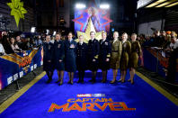 <p>Y es que entre las invitadas también se encontraban varias mujeres de la Real Fuerza Aérea británica, confirmando que algo está cambiando en Marvel. (Foto: Gtres). </p>