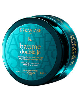 <p><strong>Baume Double Je</strong><br></p><p><span>This Kerastase product is half cream and half paste; it makes your hair easy to style, but won't dry crispy. </span></p><p><strong><em>SHOP: $37, <a rel="nofollow noopener" href="http://www.kerastase-usa.com/baume-double-je/BAUM001.html" target="_blank" data-ylk="slk:kerastase-usa.com;elm:context_link;itc:0;sec:content-canvas" class="link ">kerastase-usa.com</a></em></strong></p>