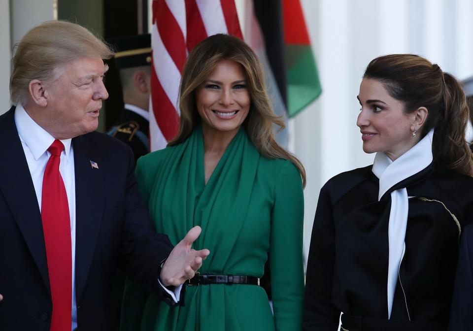 Melania Trump y la reina Rania en Washington