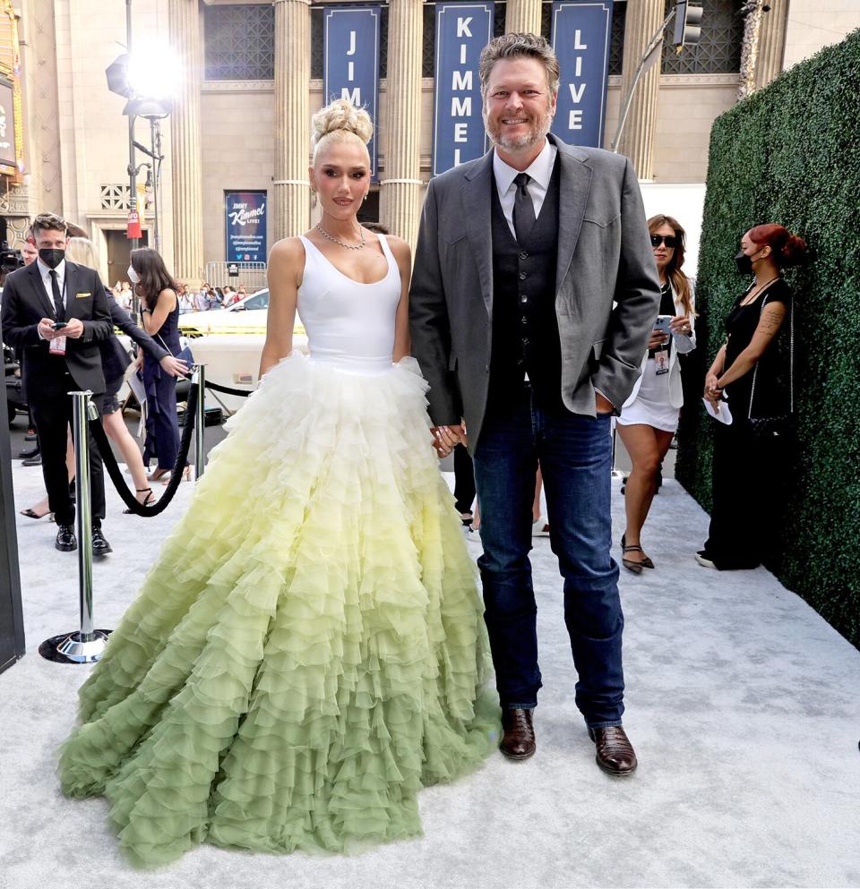 Gwen Stefani and Blake Shelton attend the 48th Annual AFI Life Achievement Award Honoring Julie Andrews at Dolby Theatre on June 09, 2022 in Hollywood, California.