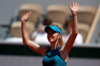 Tennis - French Open - Roland Garros, Paris, France - May 27, 2018 Ukraine's Elina Svitolina celebrates winning her first round match against Australia's Ajla Tomljanovic REUTERS/Christian Hartmann