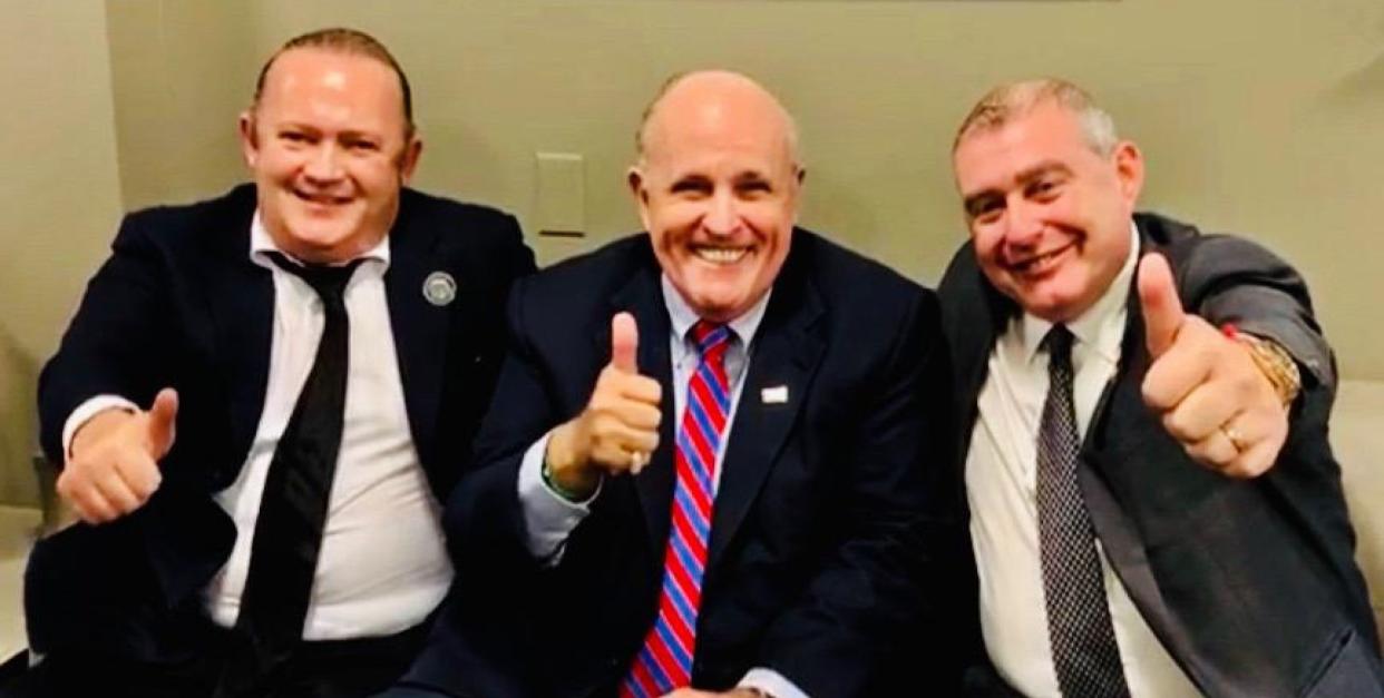 From left, Igor Fruman, Rudy Giuliani and Lev Parnas. 