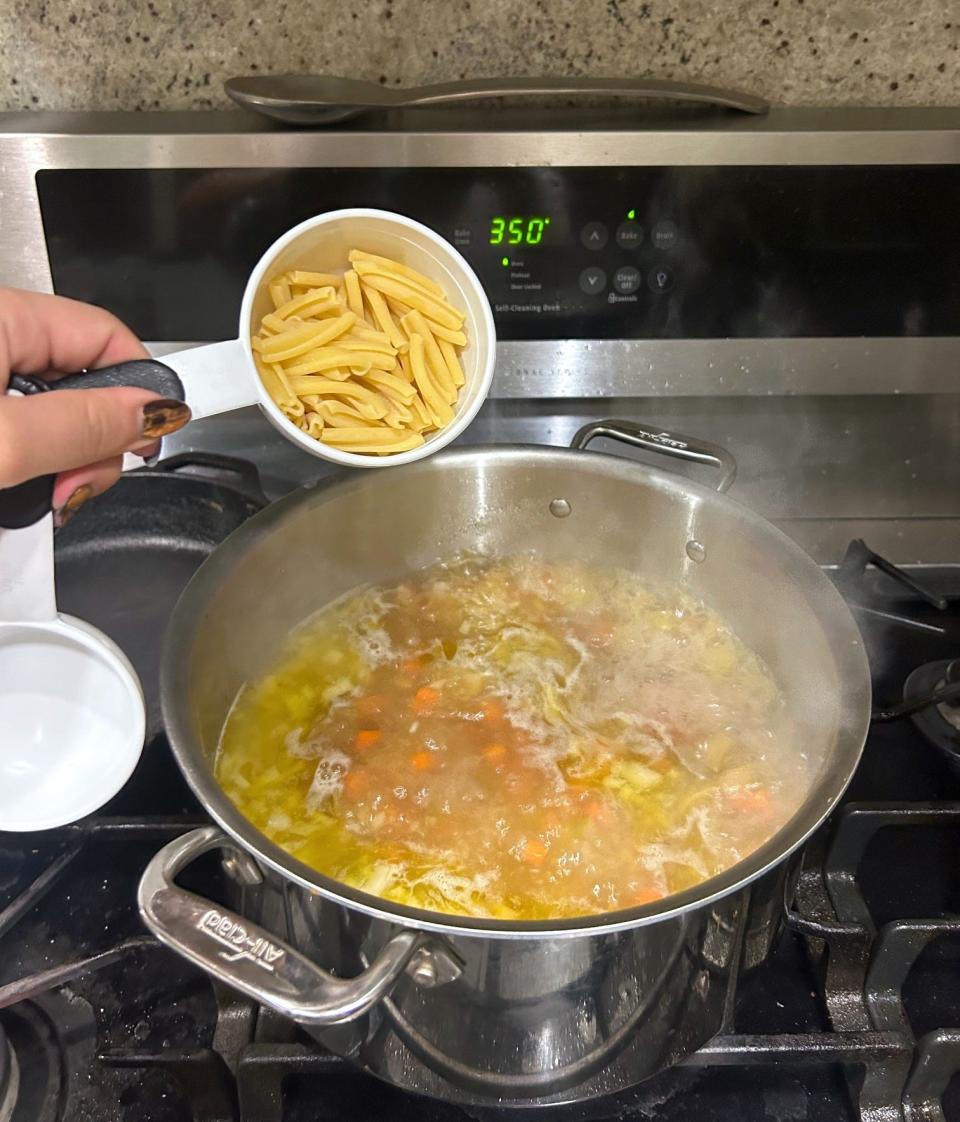 Adding pasta to Ina Garten's Italian Wedding Soup