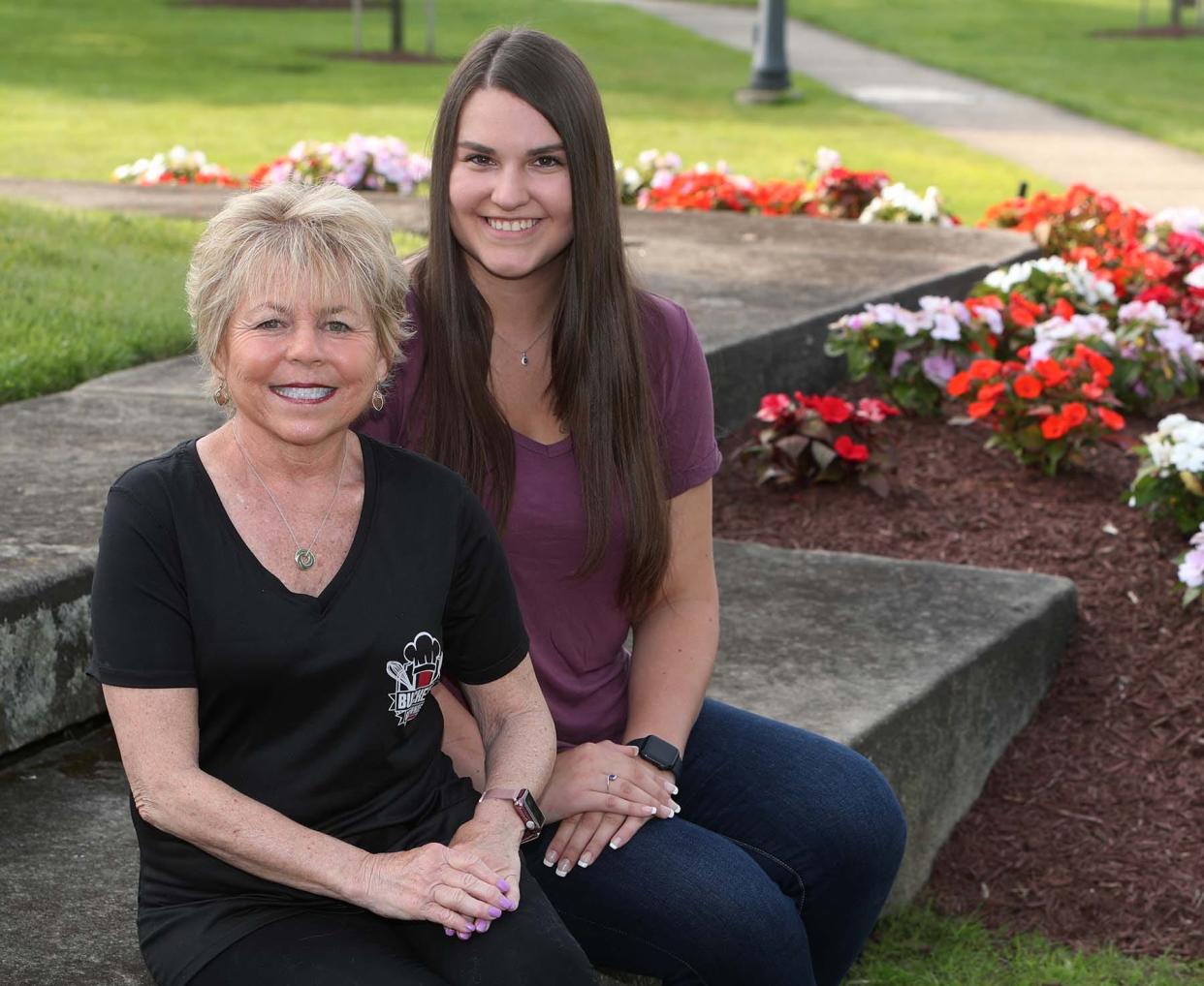 Jill Buckeye, left, and Jaylin Chadwell at the Twinsburg Township Square.  In March, Buckeye received a kidney donation from Chadwell who works in the phlebotomy lab at the Cleveland Clinic in Twinsburg where Buckeye was a patient.