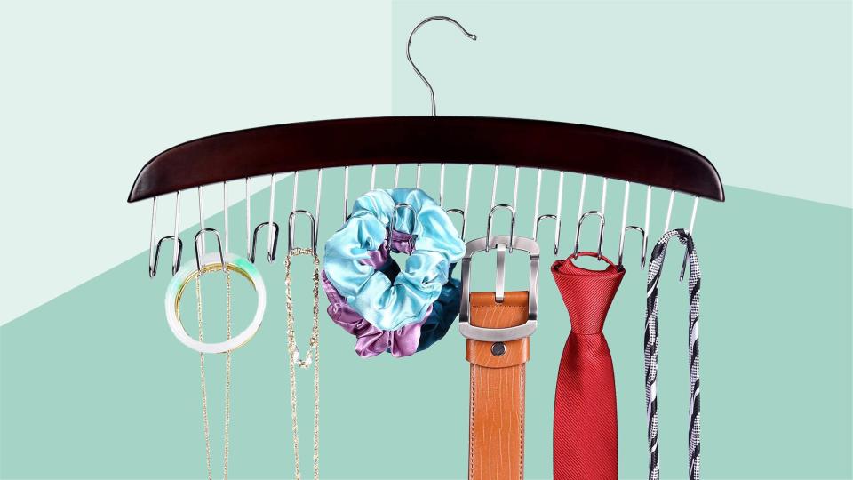 Ohuhu belt organizer hanger: laundry hack for hanging face masks dry