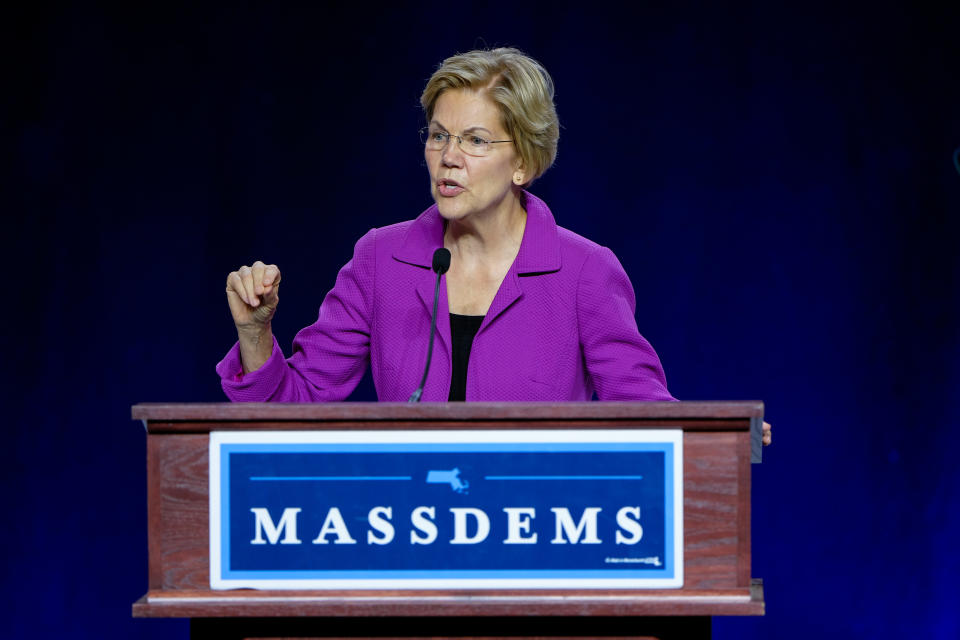 Sen. Elizabeth Warren of Massachusetts, a Democratic presidential hopeful, nabbed the big endorsement ahead of a campaign rally in New York City on Monday. (Photo: Preston Ehrler/SOPA Images/LightRocket/Getty Images)