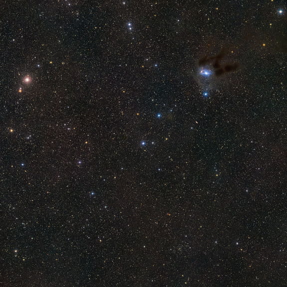 An image of the sky surrounding the young star MWC 480, which lies in the constellation of Taurus.