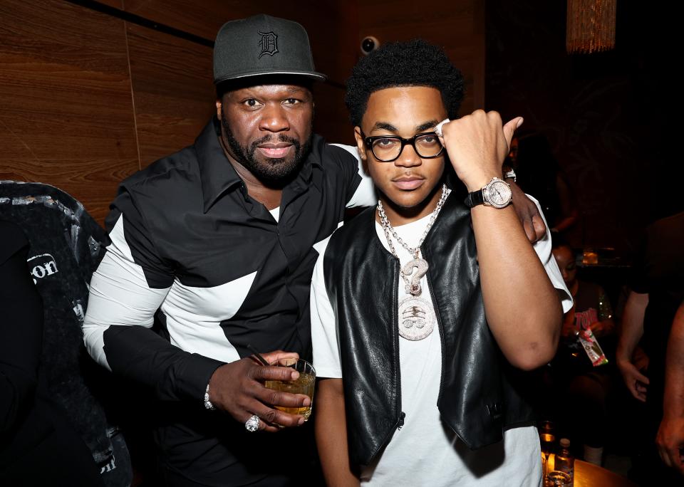 Curtis "50 Cent" Jackson and Michael Rainey Jr. attend the Power Book II: Ghost Season 4 New York City Premiere After Party at TAO Downtown on June 06, 2024, in New York City.