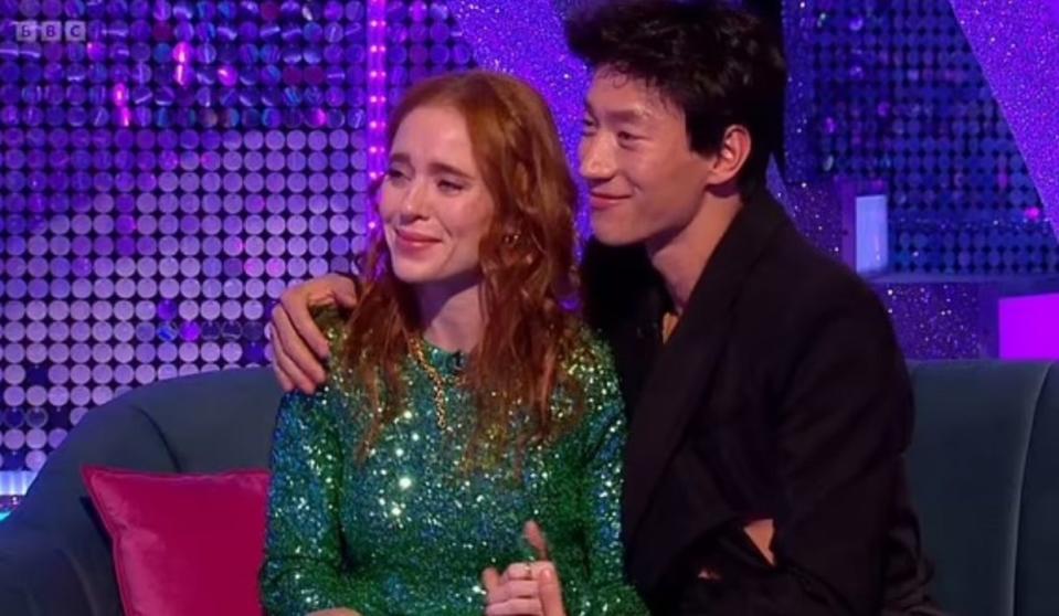 Gu pictured with 2023 Strictly dance partner Angela Scanlon (BBC)