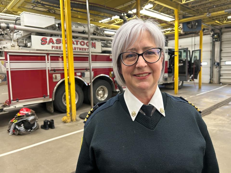 Pamela Goulden-McLeod, the City of Saskatoon's director of emergency management, is shown in a May 3, 2024, photo. She says community support officers are trained to de-escalate situations and get people the help they need.