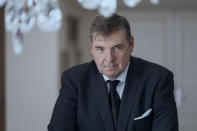 This image released by Amazon Prime Video shows Brendan Coyle in a scene from "Riches." (David Hindley/Amazon Prime Video via AP)
