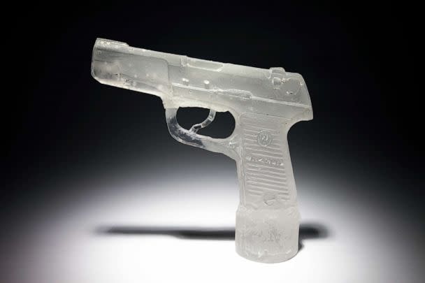 PHOTO: Artists used the mold of a disabled pistol to create a glass gun sculpture. (Courtesy Scott Lapham)