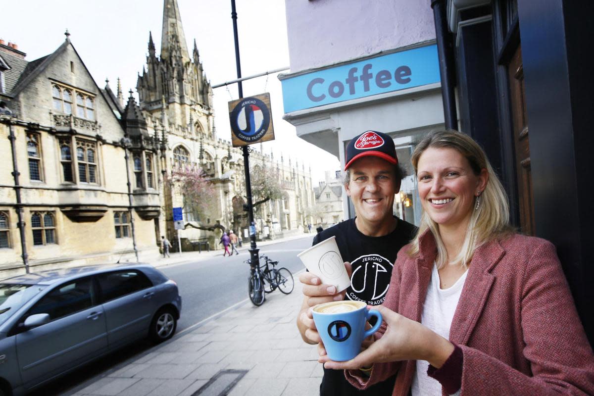 Jamie and Lizzie Armitage of Jericho Coffee Traders outside the flagship High Street cafe <i>(Image: Ed Nix)</i>