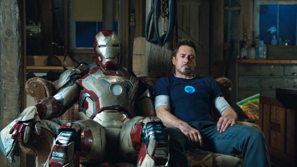 This film publicity image released by Disney-Marvel Studios shows Robert Downey Jr. as Tony Stark in a scene from "Iron Man 3." (AP Photo/Disney, Marvel Studios)