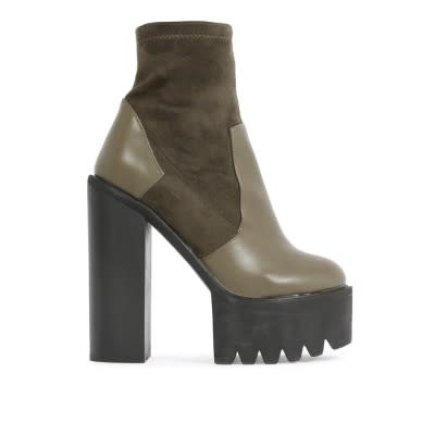 Cleated Khaki Ankle Boot