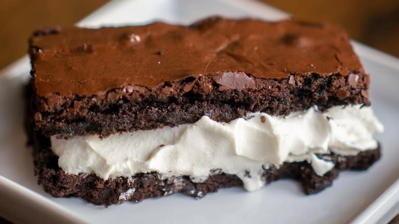 Brownie ice cream sandwich