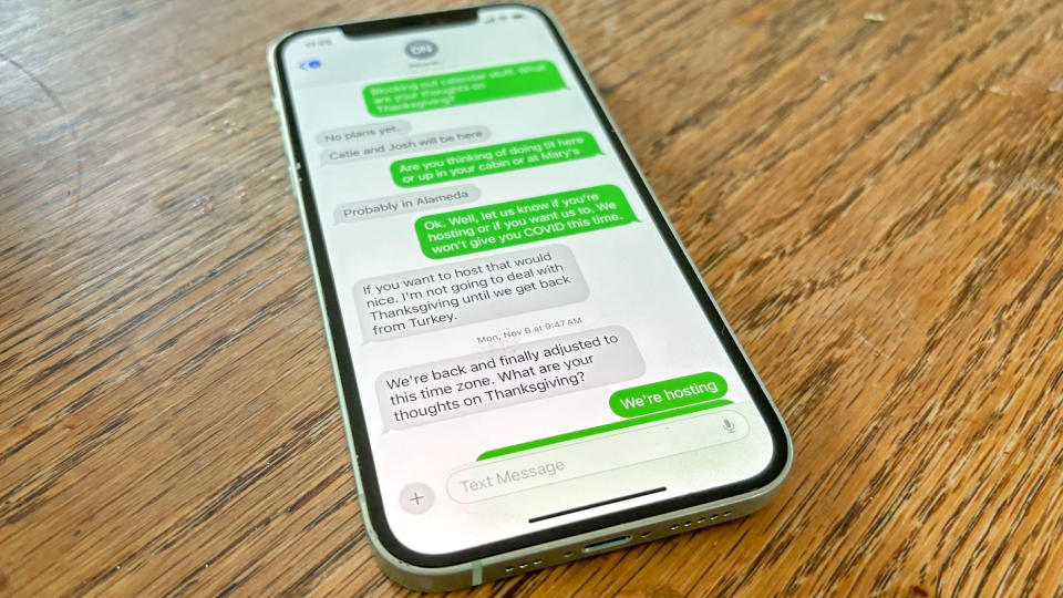 Green bubbles from an Android text in Messages app