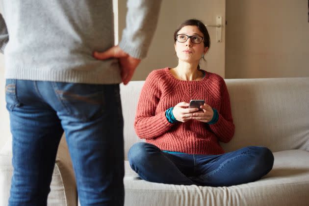 Look out for this toxic language from your partner.  (Photo: Kathleen Finlay via Getty Images)