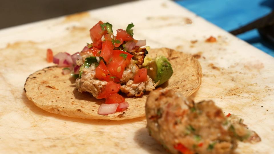 Tacos made with Asian carp, now called copi, at a cookout. Recipes on how to use copi and information on where to buy it are available on the Choose Copi website. This is all part of an effort to rebrand the fish to make it more palatable to consumers.