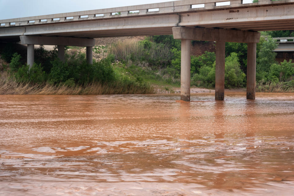 The Canadian River North of Amarillo off  North Highway 287  on May 19 after recent heavy rains.