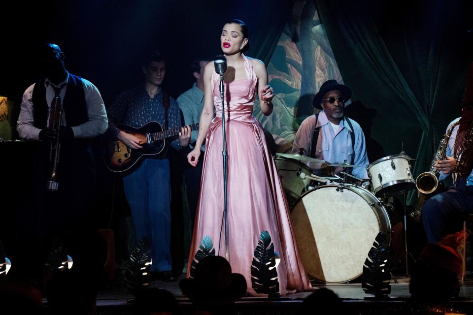 Andra Day, as Billie Holiday in 'The United States Vs. Billie Holiday.' Takashi Seida / © Hulu / Courtesy Everett Collection.