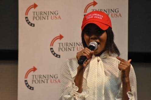 <span class="caption">US right-wing activist Candace Owen's name was used in a manifesto without her knowledge that aimed to send mainstream attention her way.</span> <span class="attribution"><a class="link " href="https://www.shutterstock.com/download/confirm/1232508250?size=medium_jpg" rel="nofollow noopener" target="_blank" data-ylk="slk:Carrington Tatum/Shutterstock;elm:context_link;itc:0;sec:content-canvas">Carrington Tatum/Shutterstock</a></span>